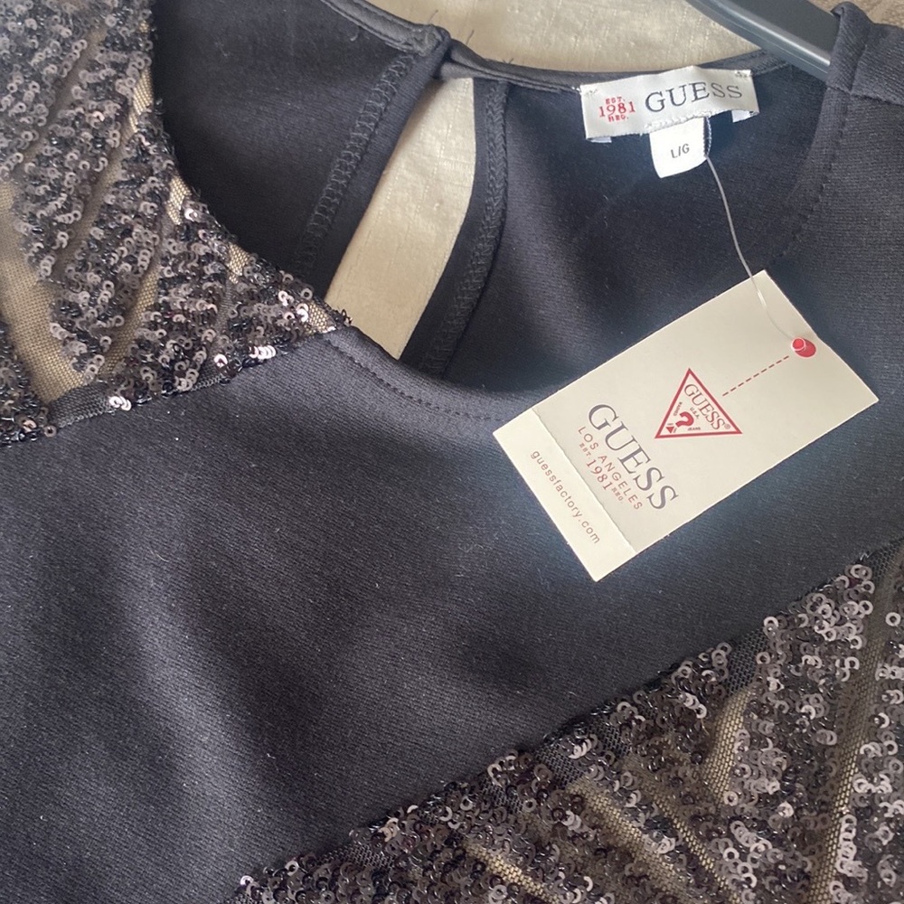 Guess Asymmetrical black/olive dress size Large